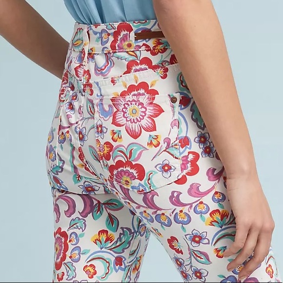 ANTHROPOLOGIE Pilcro Floral Skinny Ankle Jeans 26 - Picture 6 of 7
